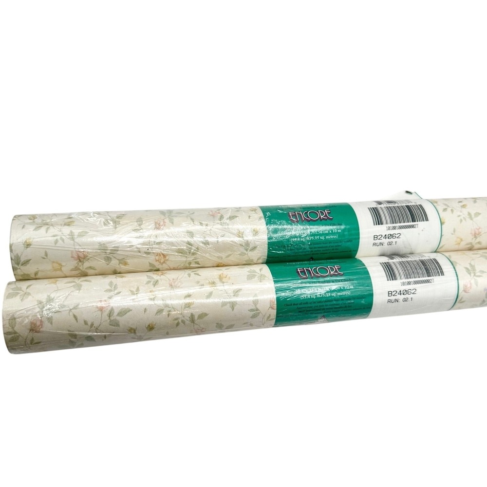 Vintage Encore Floral Vinyl Wallpaper Rolls B24062 Cottage Rose Wallcovering ~ 2